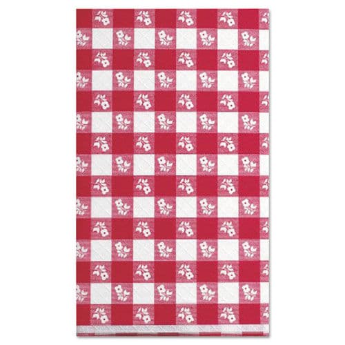 Paper Table Cover, 40" x 300ft, Red Gingham