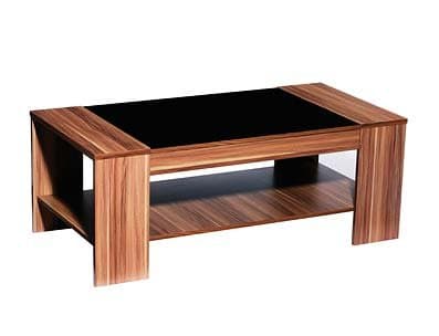 Walnut &amp; Black Gloss Coffee Table- Hollywood Range by Furniture Kraze