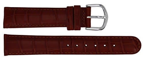 Citime Brown Leather Band Replacement, Alligator Pattern, Pin Clasp, 18mm Strap _ B18BroItr84S