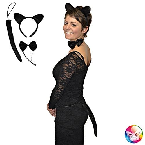 AEC AC1590/NOIR Cat Set Black (Ears + Tail + Bow)