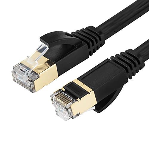 Ethernet Cable 1m, VILICONTY CAT7 Network Cable Flat LAN Patch Cord RJ45 STP Gold Plated Lead (2 Pack)