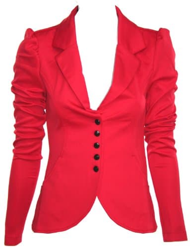 womens fitted smart blazer jacket sizes 8 - 14 (8, red)