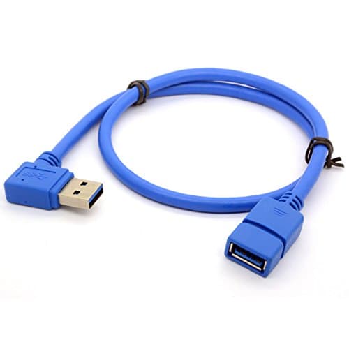 50cm USB 3.0 Extension Cable Left Right Angle 90 Degree Adapter Type A Male To Female High Speed Connection Super fast 5Gbps Data Transfer Sync Charger lead (RIGHT)