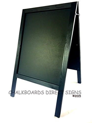 Extra Large Waterproof Black Heavy Duty Chalkboard A Board Frame Sandwich Pavement Sign Blackboard 1100mm x 610mm Doubled Sided