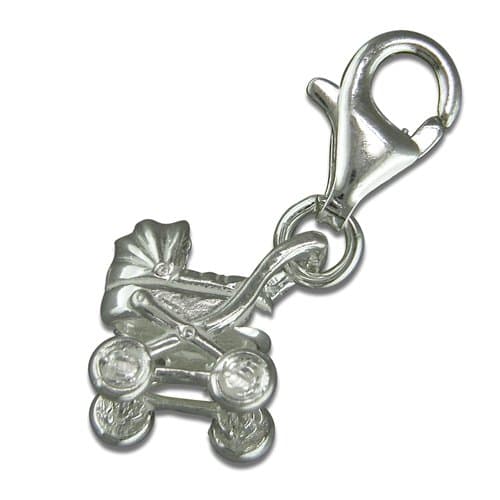 Sterling Silver Charm Clip-on carry-cot pram