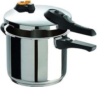 T-fal P25107 Stainless Steel Dishwasher Safe PFOA Free Pressure Cooker Cookware, 6.3-Quart, Silver by T-Fal