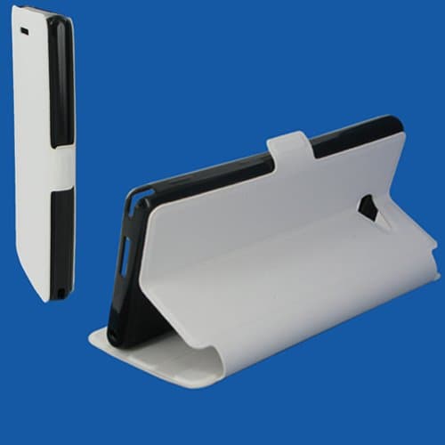 White Stand Book Case for Alcatel Pop ot4035 D3