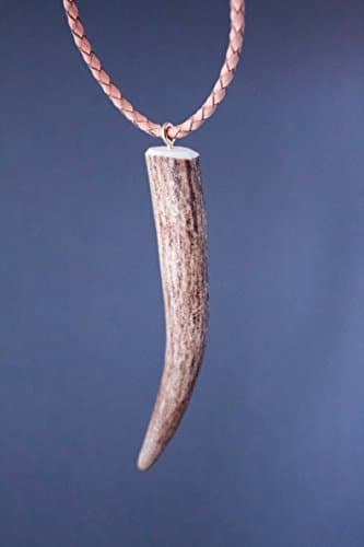 Real reindeer antler tip necklace