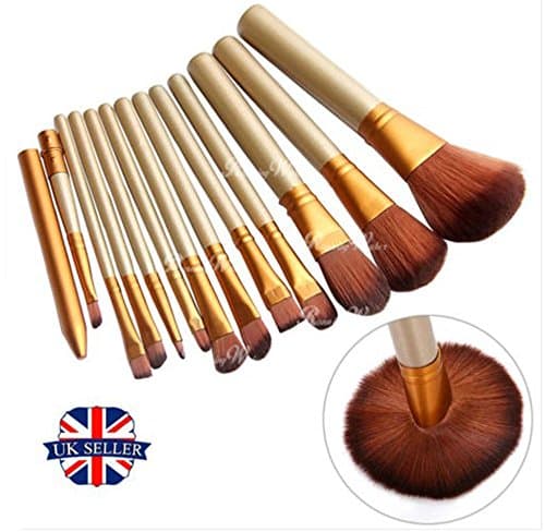 12pcs Pro Kabuki Make up Brush Set Foundation Blusher Powder Cosmetic Brushes UK