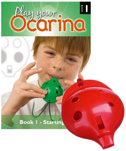 Plastic OCARINA Set, Red 6-hole, with Book 1
