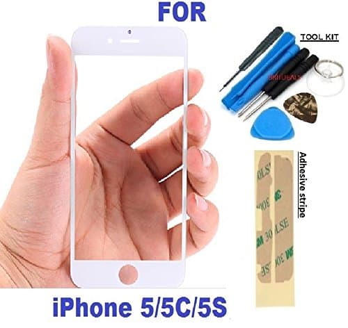 Globalshineuk ® New Front Outer Screen Lens Glass Replacement + Tools for iPhone 5 5C 5S White