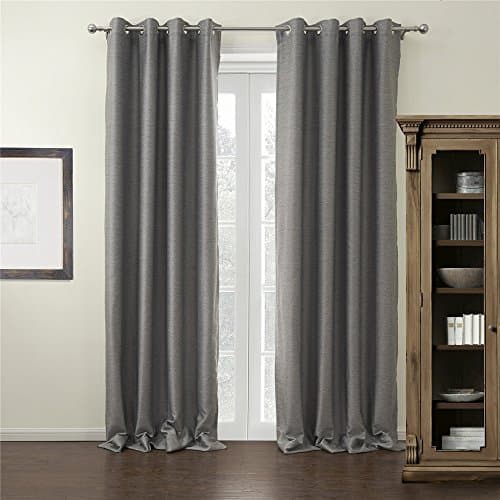 IYUEGOU Modern Solid Grey Grommet Top Blackout Curtains Draperies With Multi Size Customs 42" W x 84" L (One Panel)