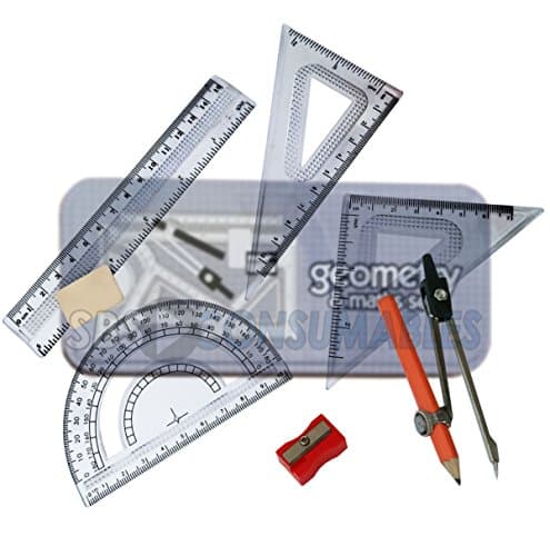 MATHS &amp; GEOMETRY COMPASS TIN SET BACK TO SCHOOL COLLEGE