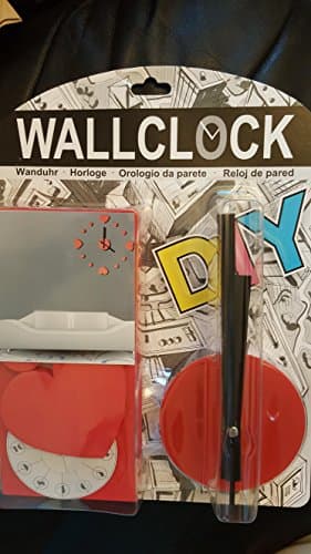 Heart Shape Wall Clock Do it Yourself Home Decor with Sticker &amp; Clock Unit - Christmas Gift, Birthday Gift, Wedding Gift, Treat Bags, Goody Bags and Loot Bags - Great Gift Idea