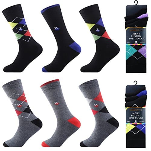 Mens Socks Cotton Rich 6/12 Pack Designers pattern Comfortable Breathable Socks (6-11) ARGYLE SOCKS 12 PACK