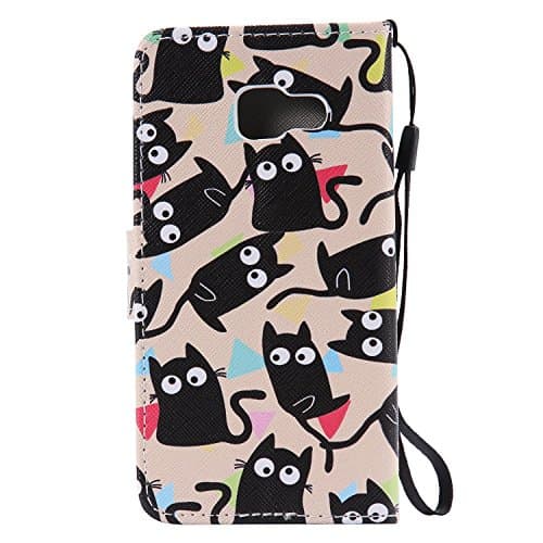 Dkang Elegant Printing Drawing Design Pattern Magnetic Flip Protective Cover Executive Wallet Bool Style PU Leather Cover with Credit Card Holder slots cartoon cats eyes Case For Samsung Galaxy S5 (009)