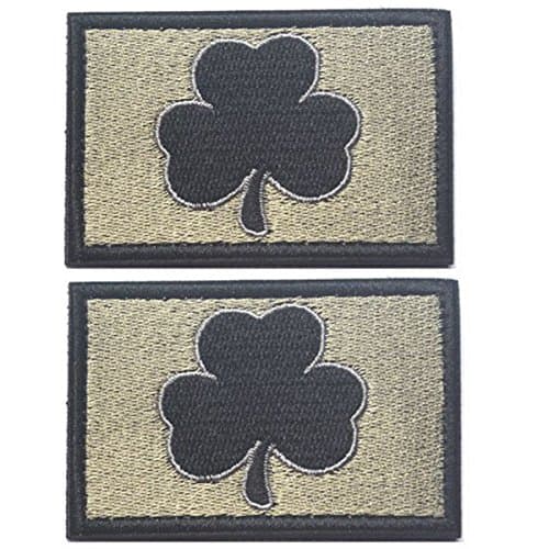 Saint Patrick's Day Shamrock Clover Tactical Morale Embroidery Hook and Loop Patch 2.95" x 1.97", Subdued Irish Tactical Patches for Clothes Jeans Jackets Backpacks (Army Green & Black)