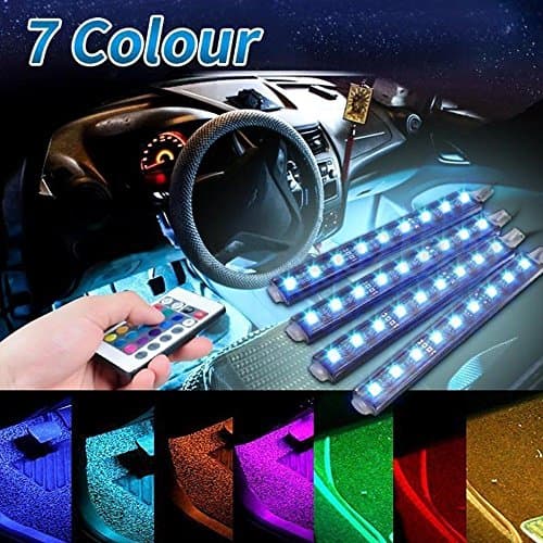 Opar RGB 7 Color Interior Remote LED Car Dash Light Bulb Footwell Lamp