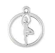 Silver-Plated Tree Pose Yoga Charm