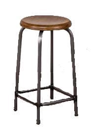 Peppermill BREAKFAST BAR STOOL LAB STOOL VINTAGE STYLE OAK TOP STOOL METAL AND OAK STOOL 26"