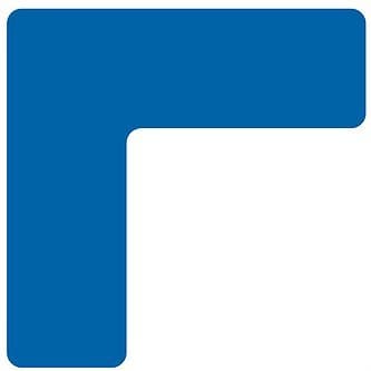 5S Location Marking Corner, 2x2x0.75” Durable L Shaped Floor Sticker - by Graphical Warehouse – Vibrant Colors, Rounded Corners, (25 Pack) Blue