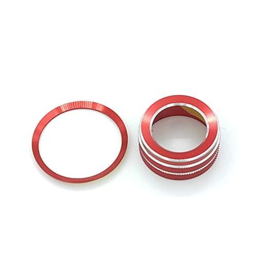 Aluminum Alloy Engine Start Stop Button Ring & Volume Decoration Trim Cover for Jaguar XE XEL XF XFL F-PACE 2pcs (Red)