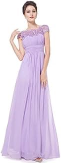 Ever Pretty Women's Lacey Neckline Open Back Ruched Bust Evening Dress 09993