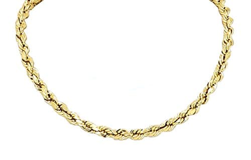 Real Solid 10k Yellow Gold Diamond Cut Rope Chain 16" to 28", 5.0mm (28)