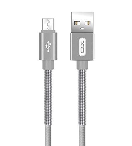 Unbreakable Braided Micro USB Charging Cable 2.4A Fast Charging Cable 1 Meter for Android Phones (Gray)
