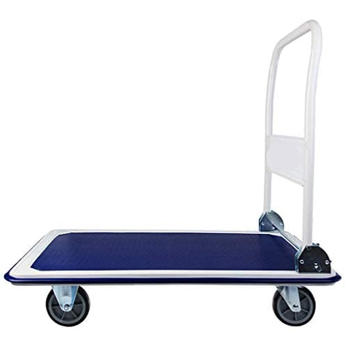 JJSFJH Tools Folding Rolling Flatbed Cart Hand Platform Truck Push Loading Trolley 60 * 90cm Load Bearing About 300kg