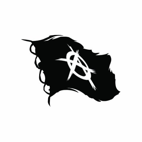 (2x) Anarchy Flag - Black - Sicker - Decal - Die Cut