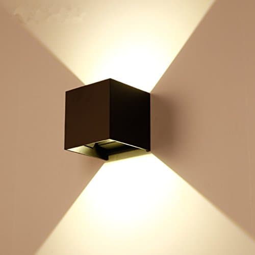 3W LED Wall Cube Sconce Lamp, Mounted Indoor Outdoor Cube Light For Bed room, Living room , Hallway, Passageway (Black)