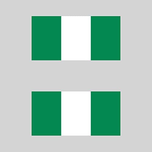 Two Pack Nigerian Flag Sticker FA Graphix Decal Self Adhesive Vinyl Nigeria NGA NG