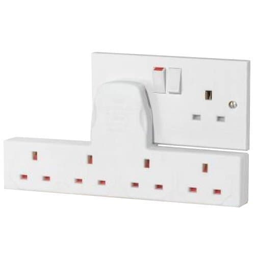 BRIGHT SPARKS 5 X 4 Gang Wall Socket Converts 1 Socket into FOUR