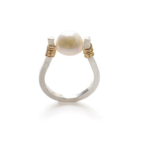 Stackable Sterling Silver Pearl Gemstone Ring