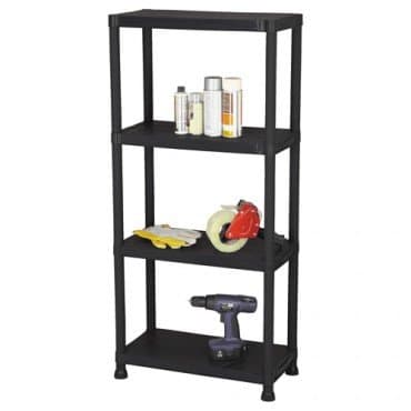 4-Tier Shelf Rack Rugged Polypropylene 51-5/8'' high x 23'' wide x 12'' deep