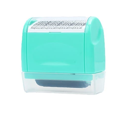 ILYPRO Mini Secure Stamper Privacy Protection Seal Roller for Personal Use 3.4cm Garble, Green