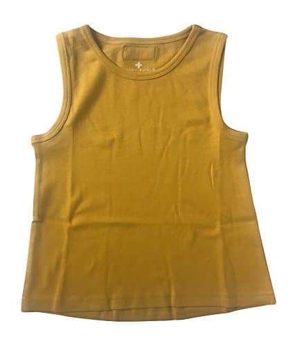 Modern Burlap Organic Basic Tank in Solid Colors (Mustard, 18-24 Months)