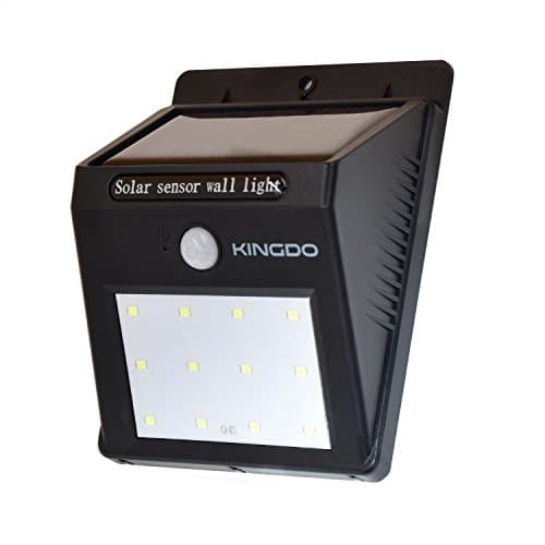 KINGDO Solar Sensor Wall Light 12-LED Bright Waterproof Outdoor Motion Night Light for Garden Patio Fencing Yard and Pathway Pack of 1