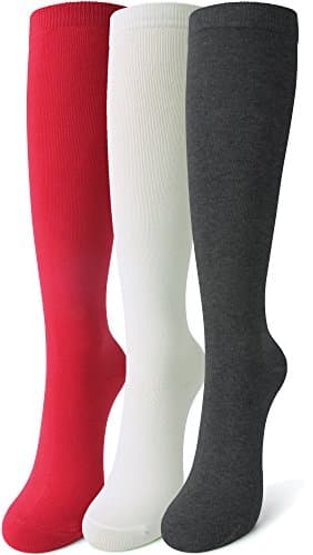 Delisocks Women's Basic Solid Color Novelty Design Cotton Casual Knee High Socks