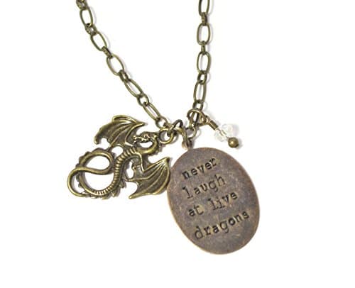 Brass Dragon Necklace with custom quote