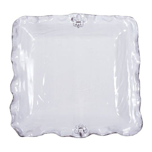 AbigailsFleur De Lis White Square Platter , Large