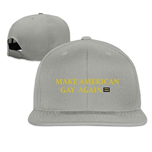 Make American Gay Again Solid Snapback Baseball Hat Cap One Size Ash