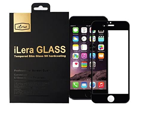 3D Tempered Glass iPhone 7 Screen Protector, Full Cover 100% Glass ILera Black 2 in 1 Set, Tempered Glass with Anti Glare Back Film, Japanese Quality ASAHI Glass with Black Gift Box …