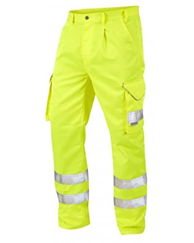 Hi VIS Cargo High Visibility Bideford Polycotton Work Trouser In Orange and Yellow 28"-56" (32" Regular, Yellow - CT01-Y)