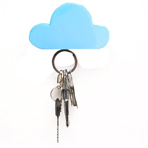 JXULE Creative Cloud-shaped Magnetic Keychain Blue Cloud Novelty Wall Key Holder 1PC