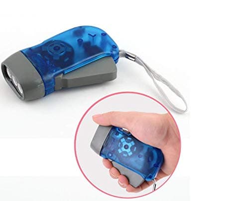URBeauty 2 Pack Hand Pressing Dynamo 3-LED Crank Power Wind Up Flashlight Torch Light No Battery Crank Sports Outdoor Camping Lamp Light Color in Random