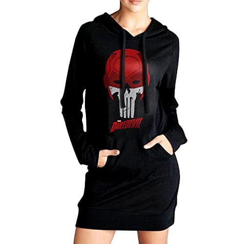 Women's Printed Daredevil Mask Hoodie.