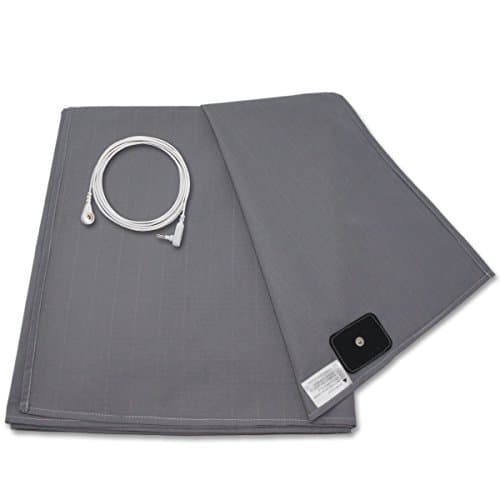 Earthing Half Sheet with Grounding Connection Cord - Silver Antimicrobial Conductive Mat for Better Sleep, Natural Wellness and Healthy Energy, Large 98x35.5 Inches fits Full, Queen and King, Grey