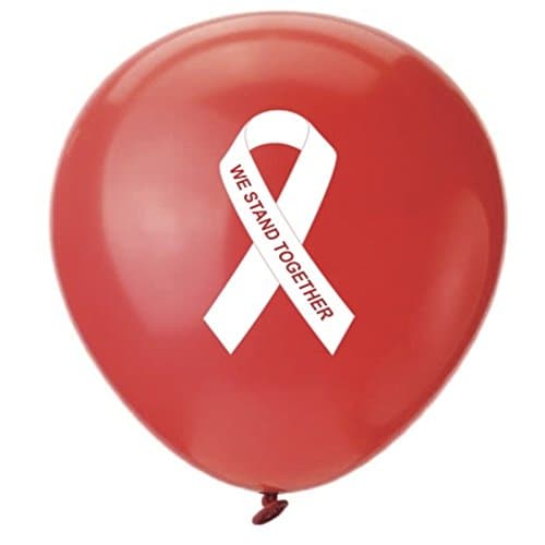 Red Ribbon Awareness Balloon 15 Fundraiser Pack